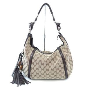 Gucci Gg Canvas Bamboo Fringe One Shoulder